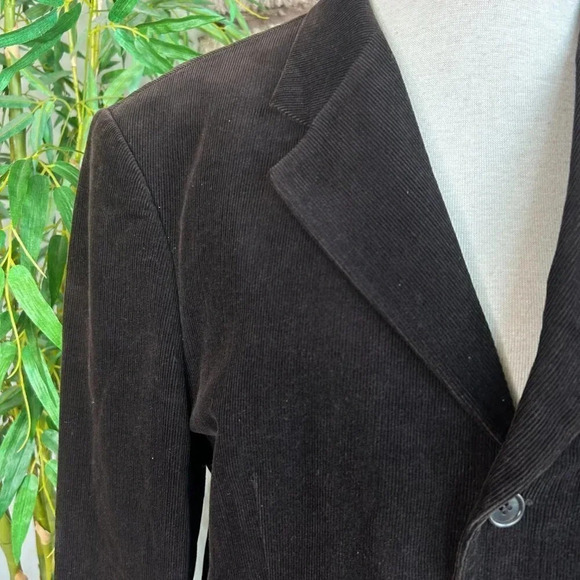 Benetton Brown Pinwale Corduroy 3 Button Blazer Sport Coat - Picture 5 of 7